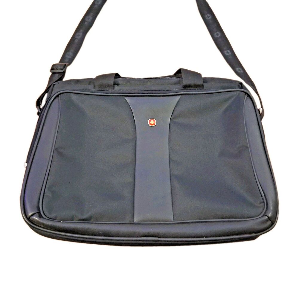WENGER Swiss Gear 15" Black Laptop Computer Bag Carry On Messenger Tote Bag
